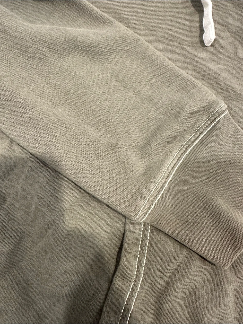 True Religion Olive Zip Hoodie with White Logo Accent